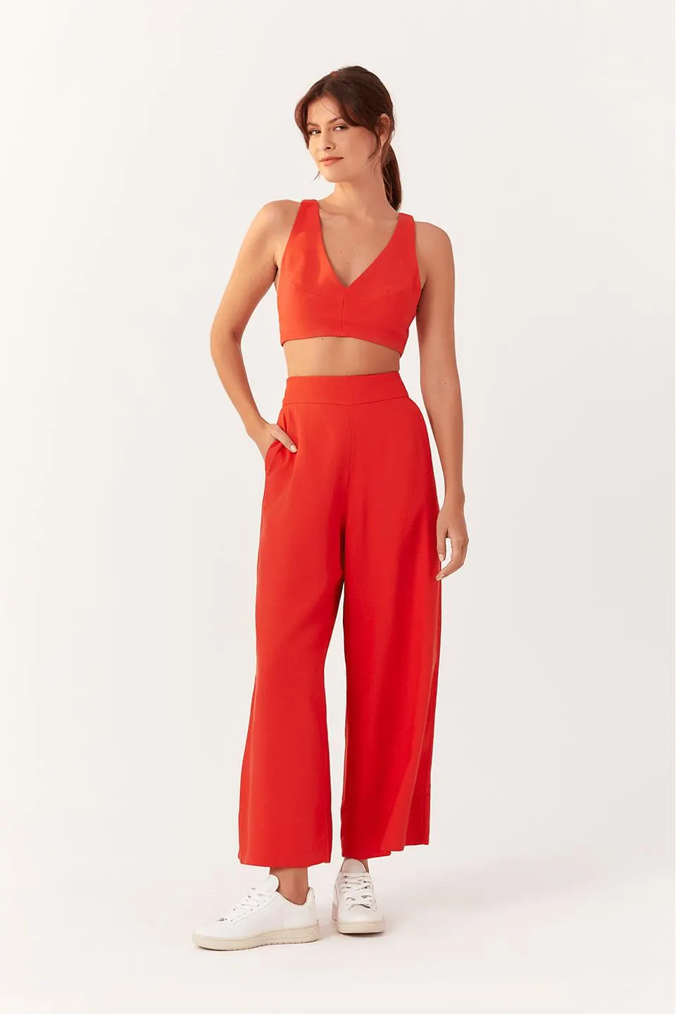 Calça Linho Bolso Faca Bf