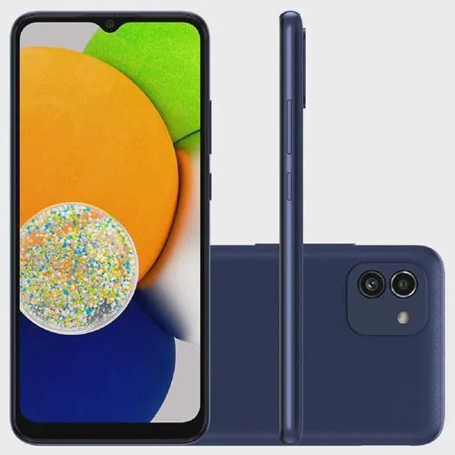Smartphone Samsung Galaxy A03 64GB 4G - Octa-Core 4GB RAM Tela 6,5" Câm. Dupla + Sefie 5MP