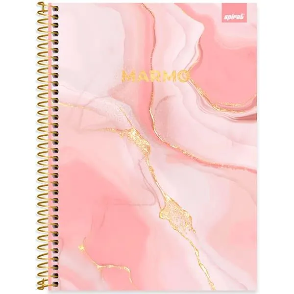 Caderno Universitário Capa Dura, 1 x 1, 80 Folhas, Marmo, 2520378, Spiral Mrm - PT 1 UN