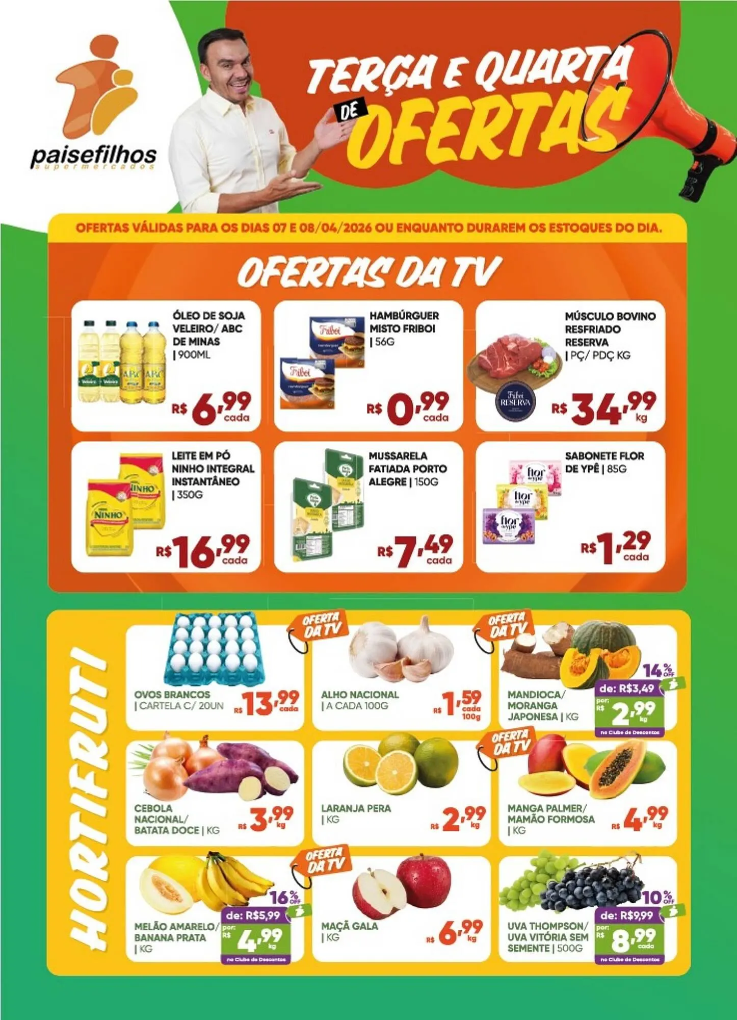 Encarte de Catálogo Pais e Filhos Supermercados 7 de abril até 8 de abril 2026 - Pagina 1