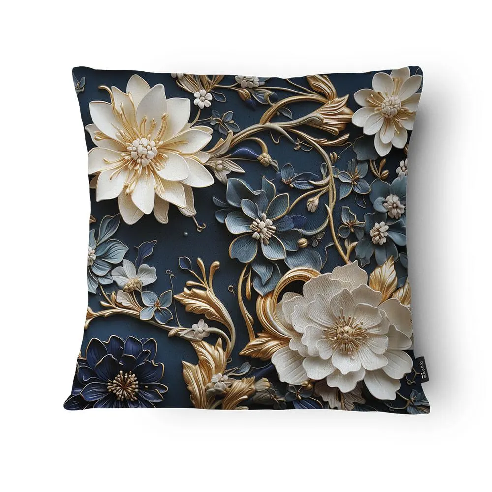 Capa Almofada Floresta Viva IA2425 Veludo Fundo Azul 43x43cm IA2425 - Tuti Gottô