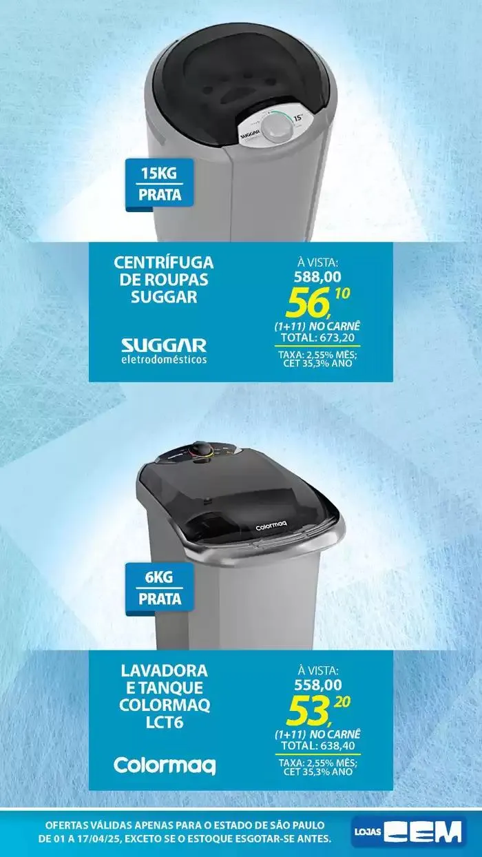 Encarte de Encarte Lojas Cem 3 de abril até 17 de abril 2025 - Pagina 22