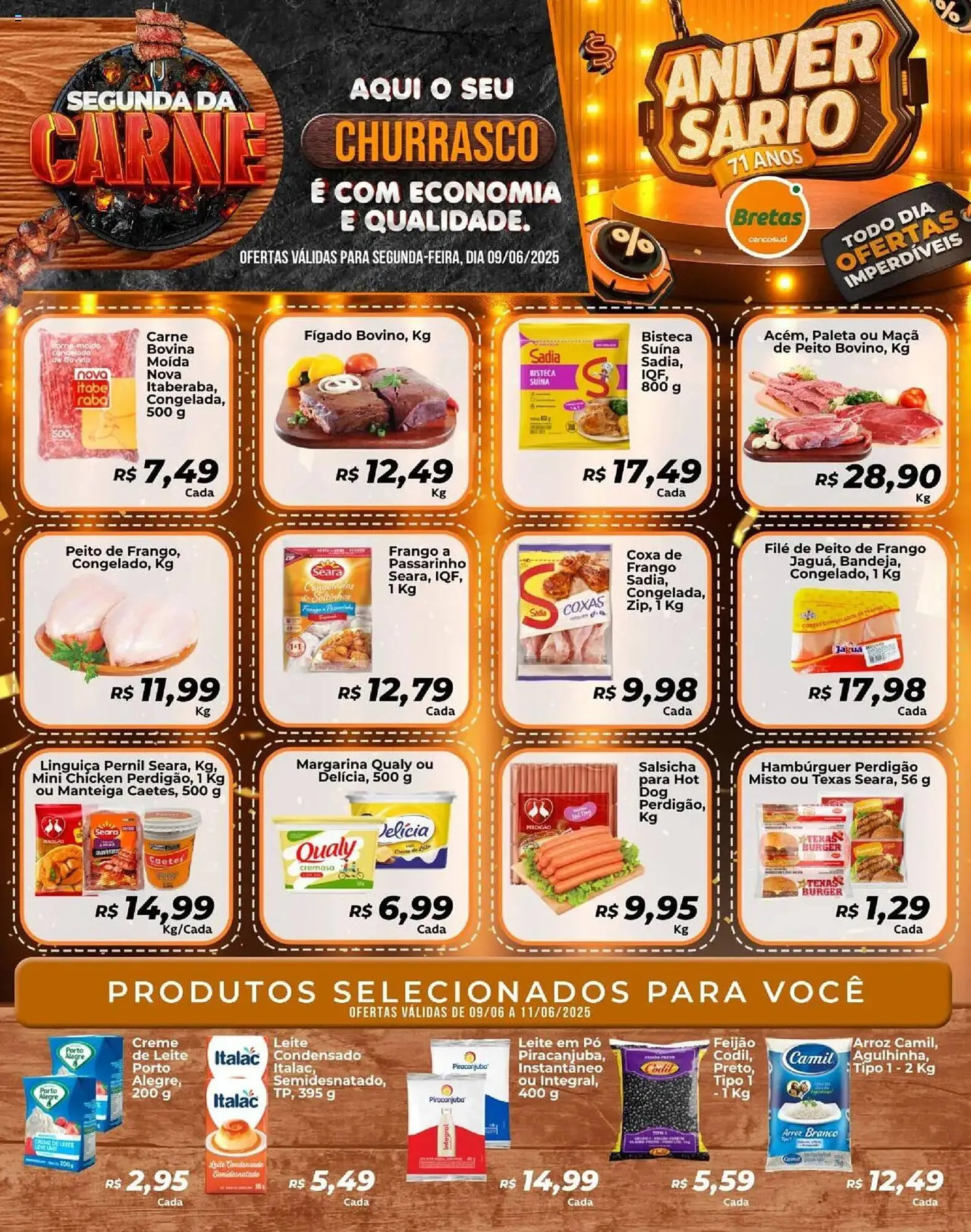 Encarte de Catálogo Supermercados Bretas 9 de junho até 11 de junho 2025 - Pagina 1