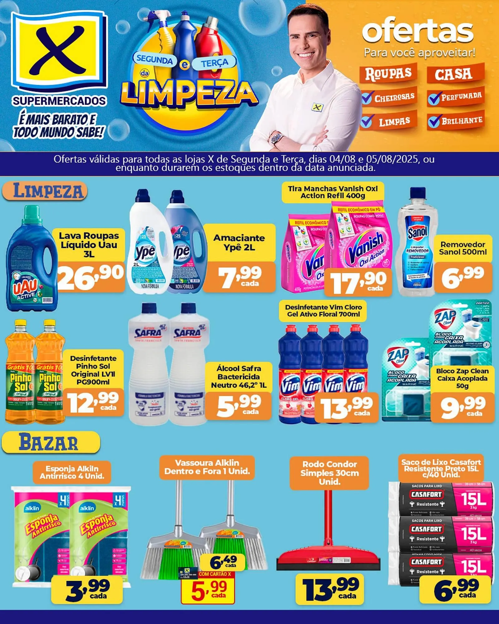 Encarte de Catálogo X Supermercados 4 de agosto até 5 de agosto 2025 - Pagina 1