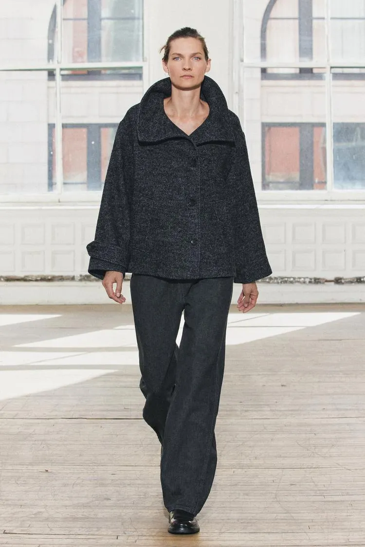 CASACO CURTO DE ESPINHA COM LÃ ZW COLLECTION