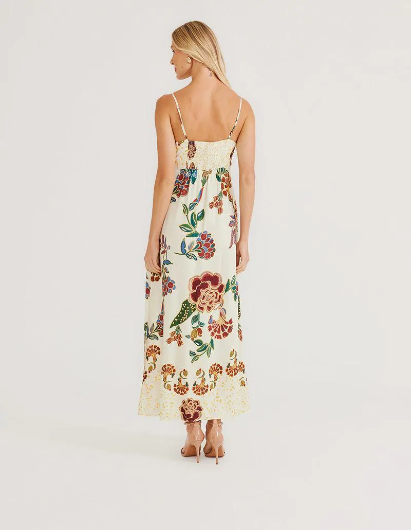 Vestido New Longo Estampado Bia - Areia