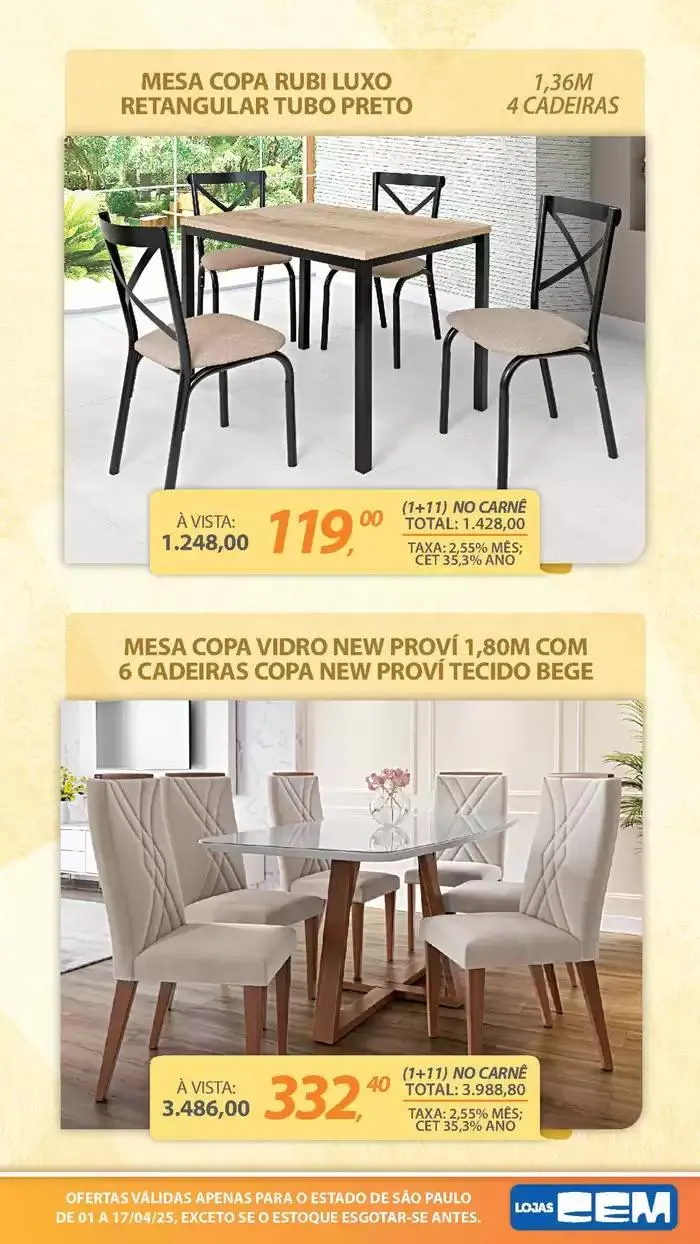 Encarte de Encarte Lojas Cem 3 de abril até 17 de abril 2025 - Pagina 86