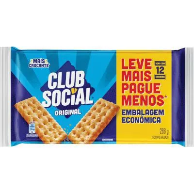 Biscoito Salgado Original pacote 288g - Club Social