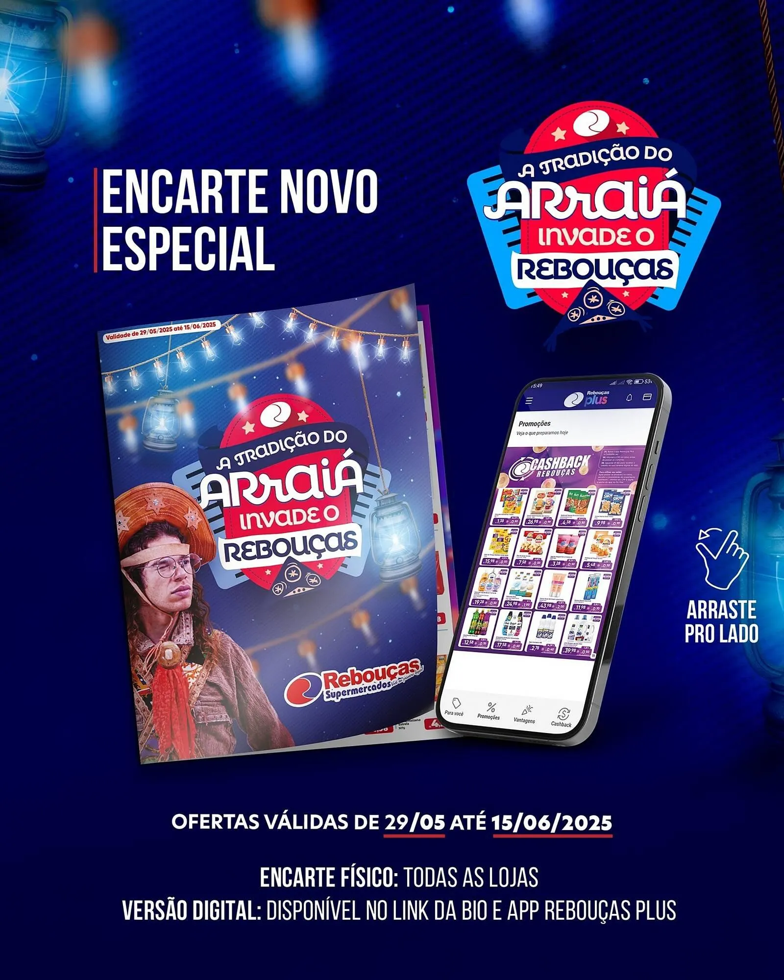 Encarte de Catálogo Rebouças Supermercados 29 de maio até 15 de junho 2025 - Pagina 1