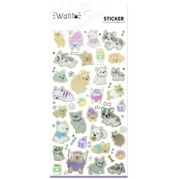 Adesivo Sticker Cães SL-ABA 04 Glitter Magic PT 1 UN