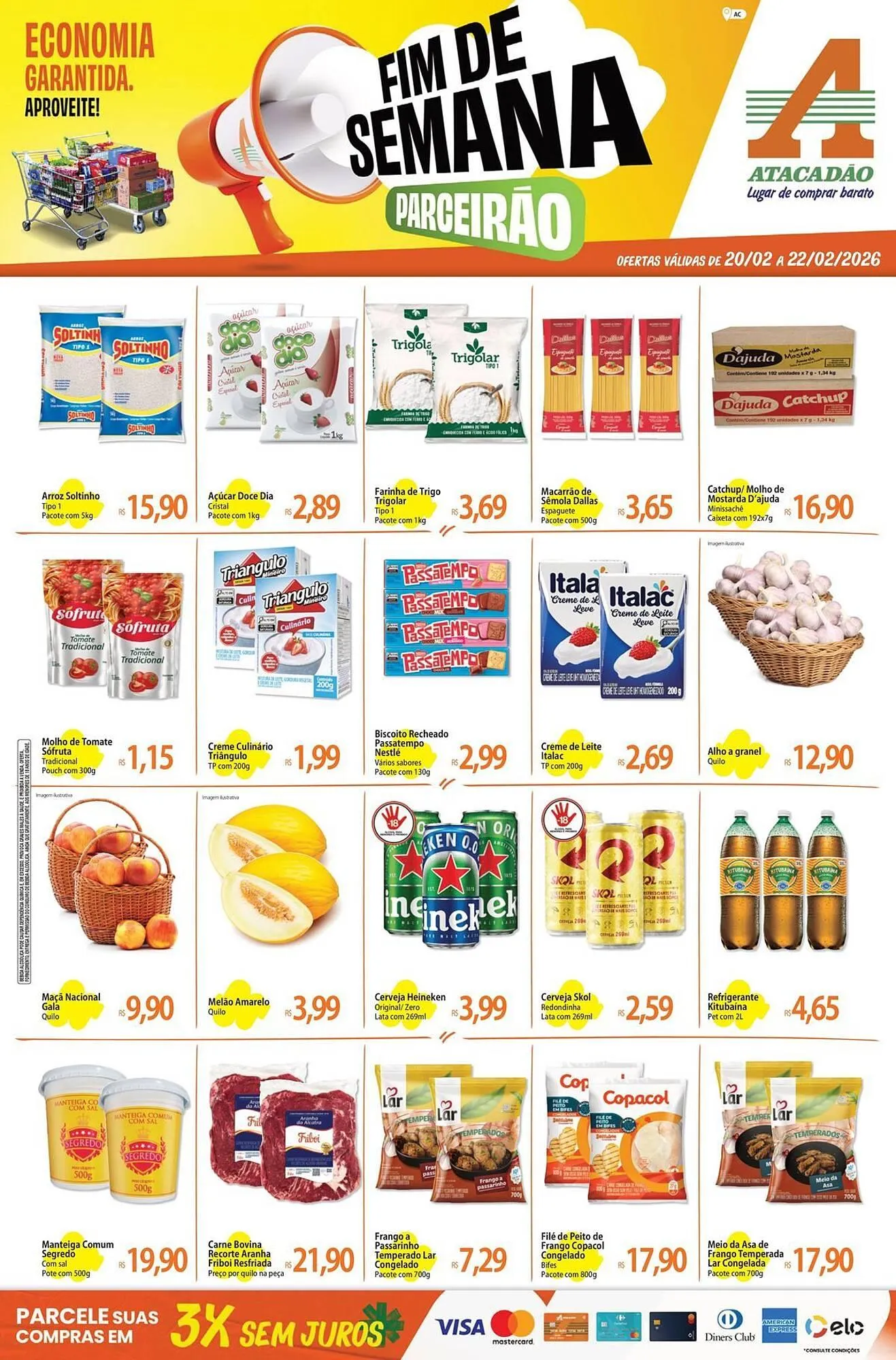 Encarte de Folheto Atacadão 20 de fevereiro até 22 de fevereiro 2026 - Pagina 1