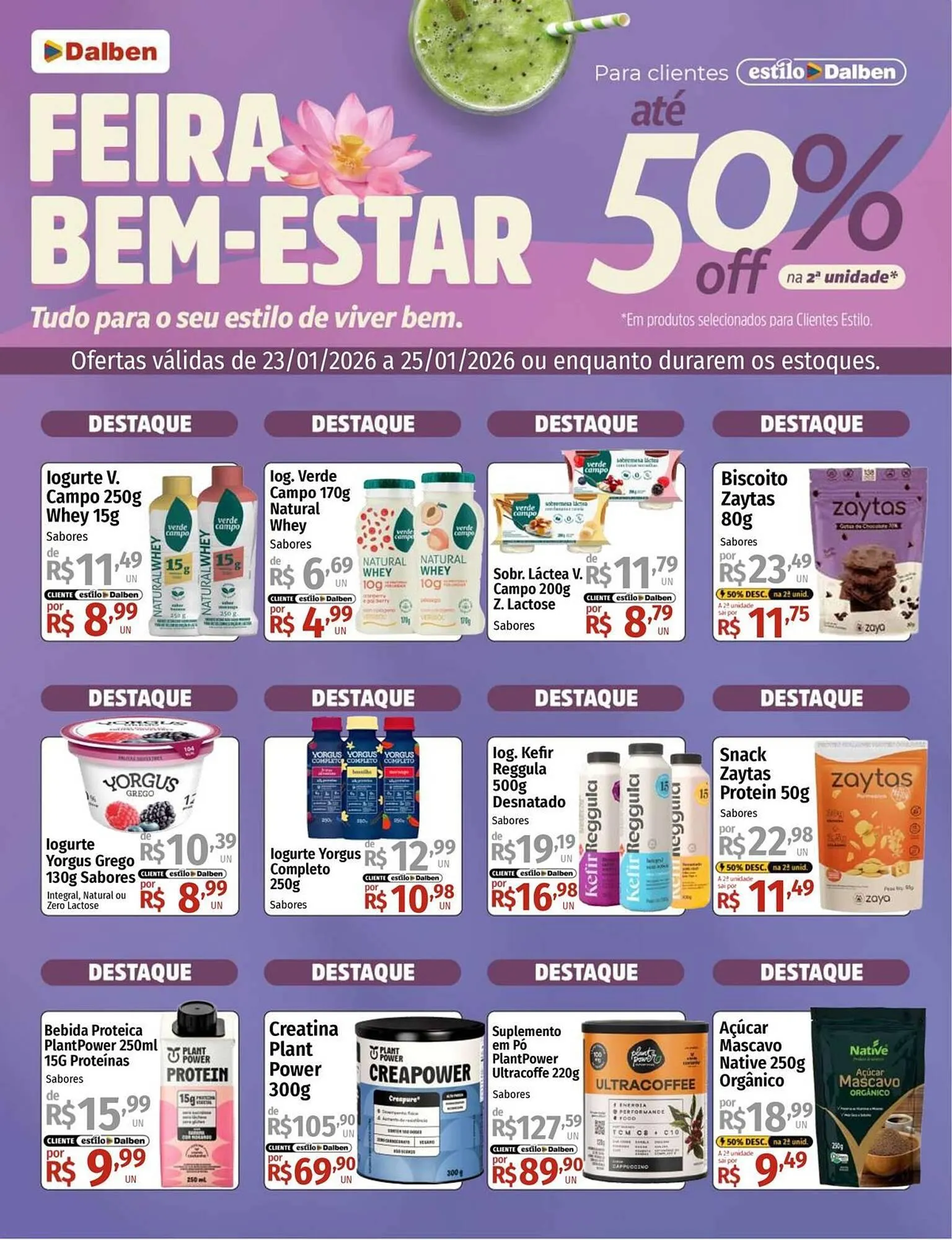 Encarte de Catálogo Supermercado Dalben 23 de janeiro até 25 de janeiro 2026 - Pagina 1