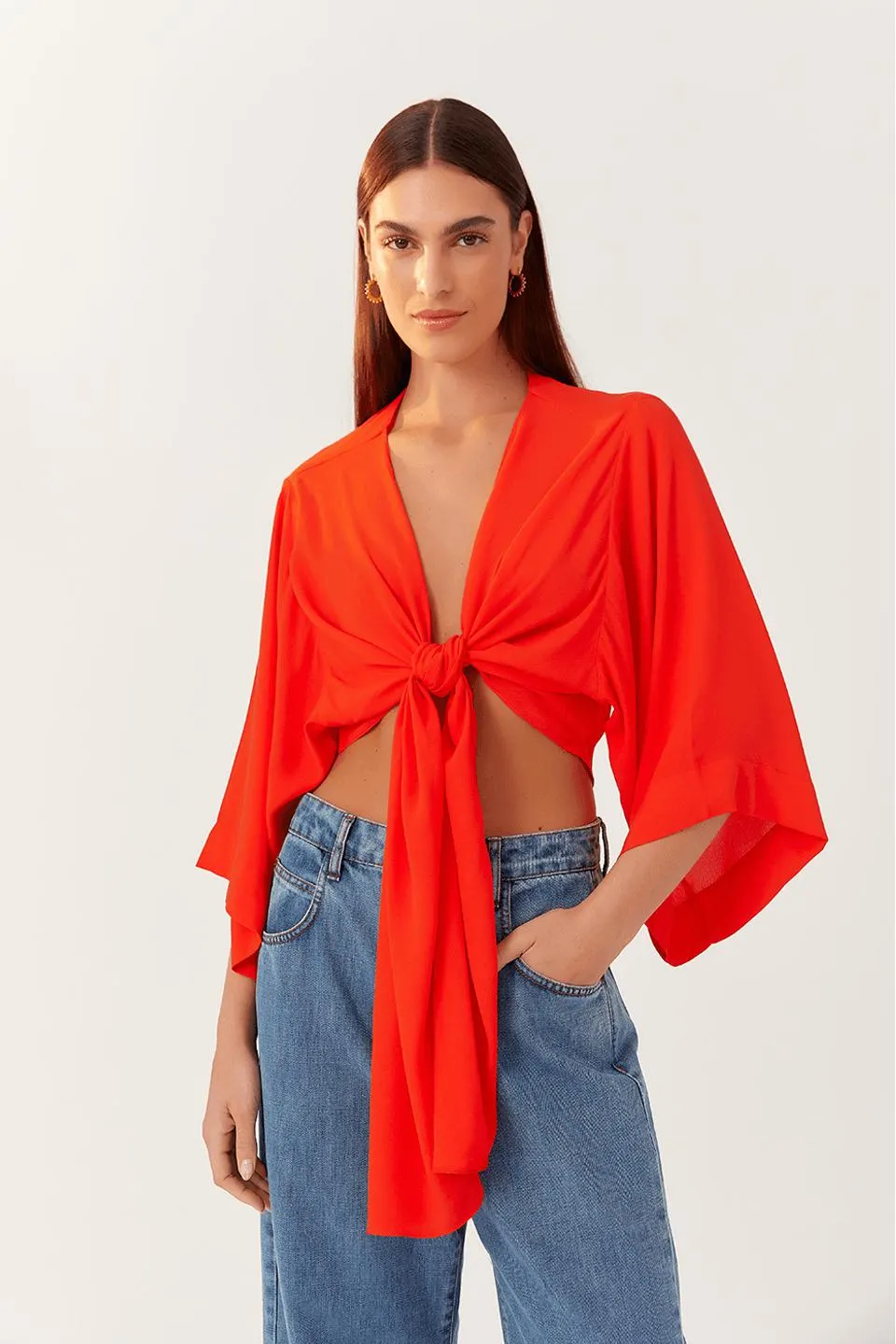 Blusa Crepe Mangão Bf