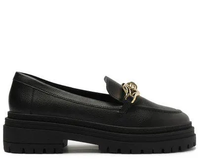 Mocassim Preto Tratorado Bridão Estruturado