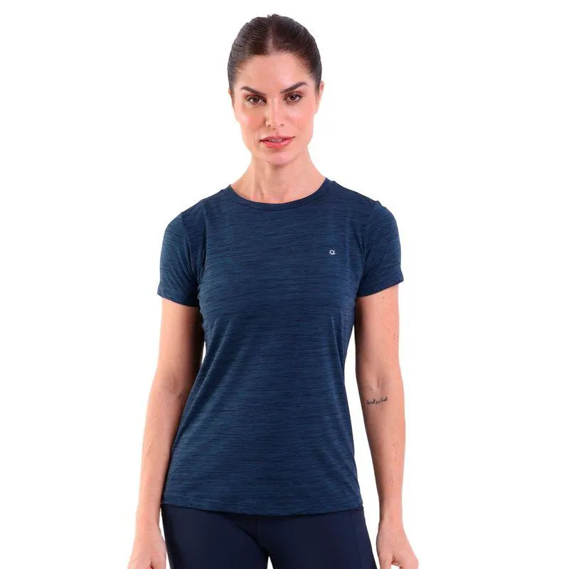 Camiseta Feminina Básica Manga Curta Energy Azul Marinho