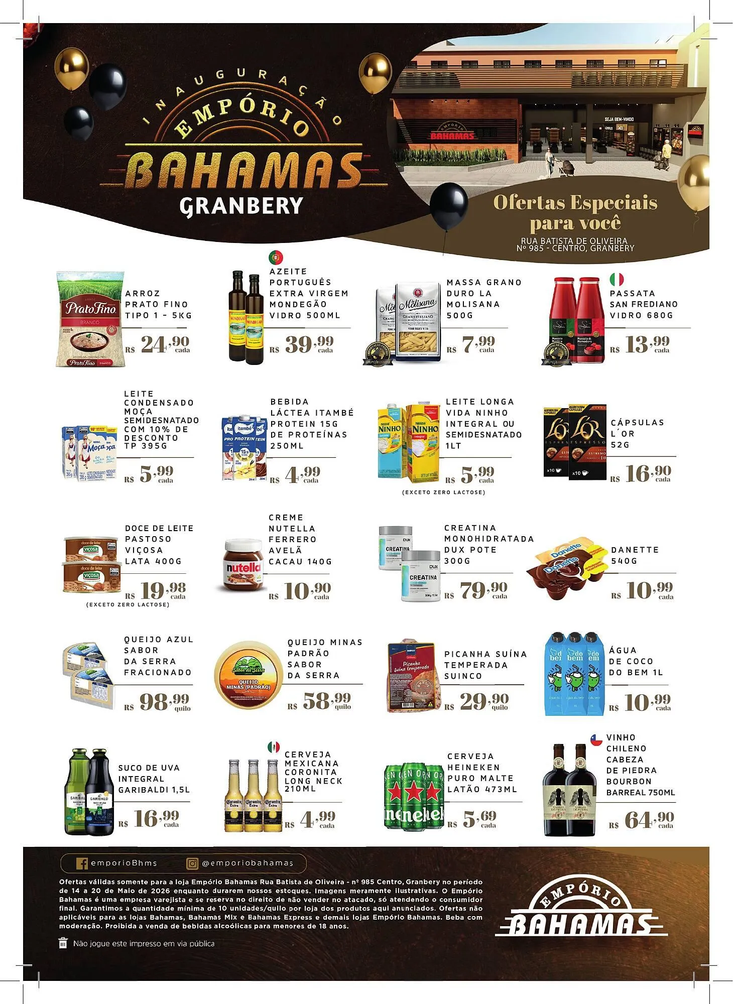 Encarte de Catálogo Empório Bahamas 14 de maio até 20 de maio 2026 - Pagina 1