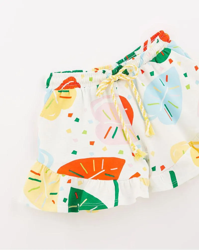 Short Malha Babado Filo