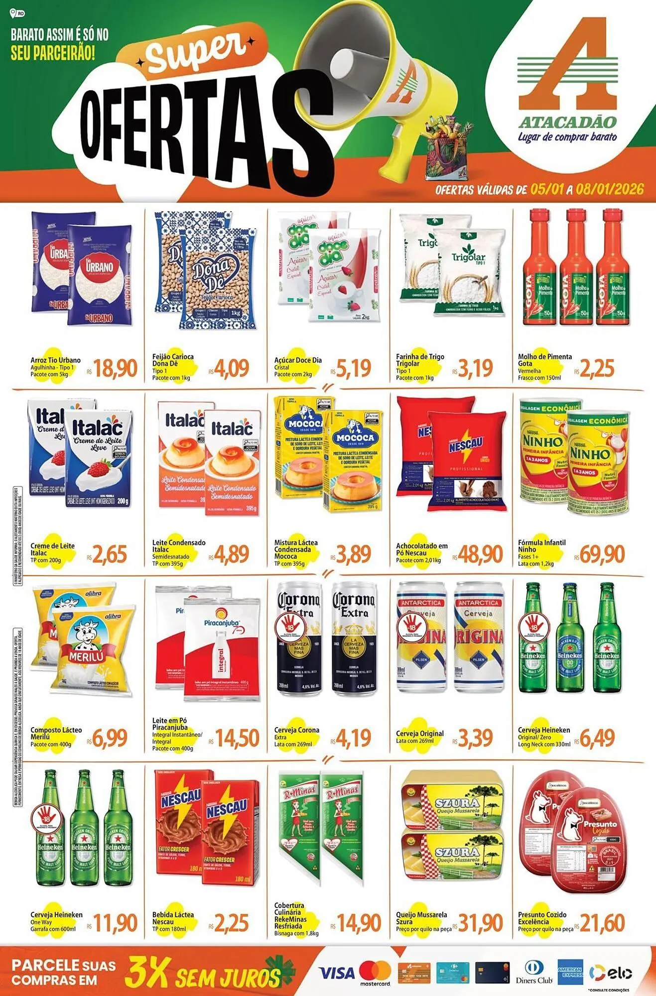 Encarte de Folheto Atacadão 8 de janeiro até 8 de janeiro 2026 - Pagina 1