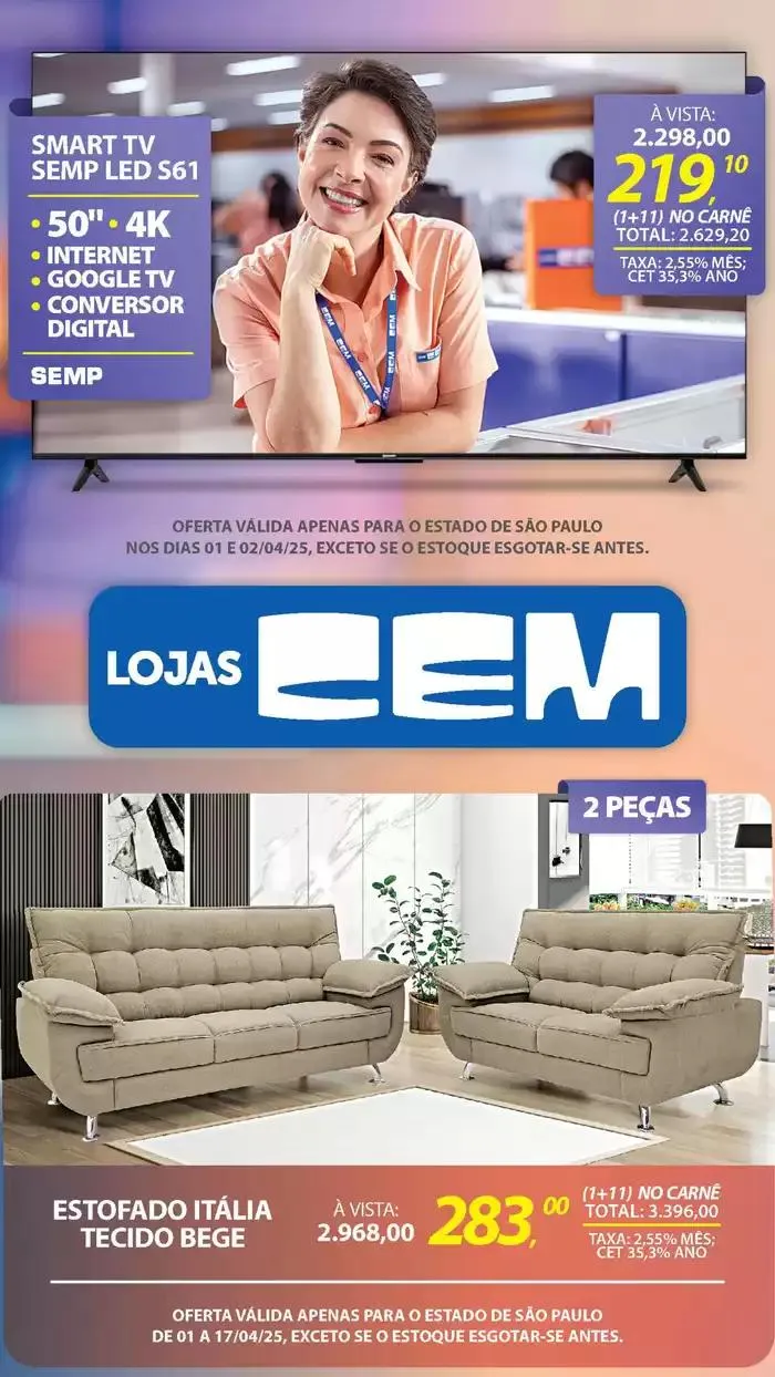 Encarte de Encarte Lojas Cem 3 de abril até 17 de abril 2025 - Pagina 4