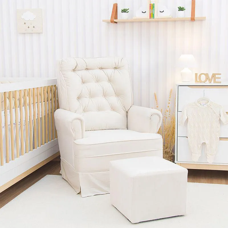 Poltrona Amamentação Alice com Puff e Balanço