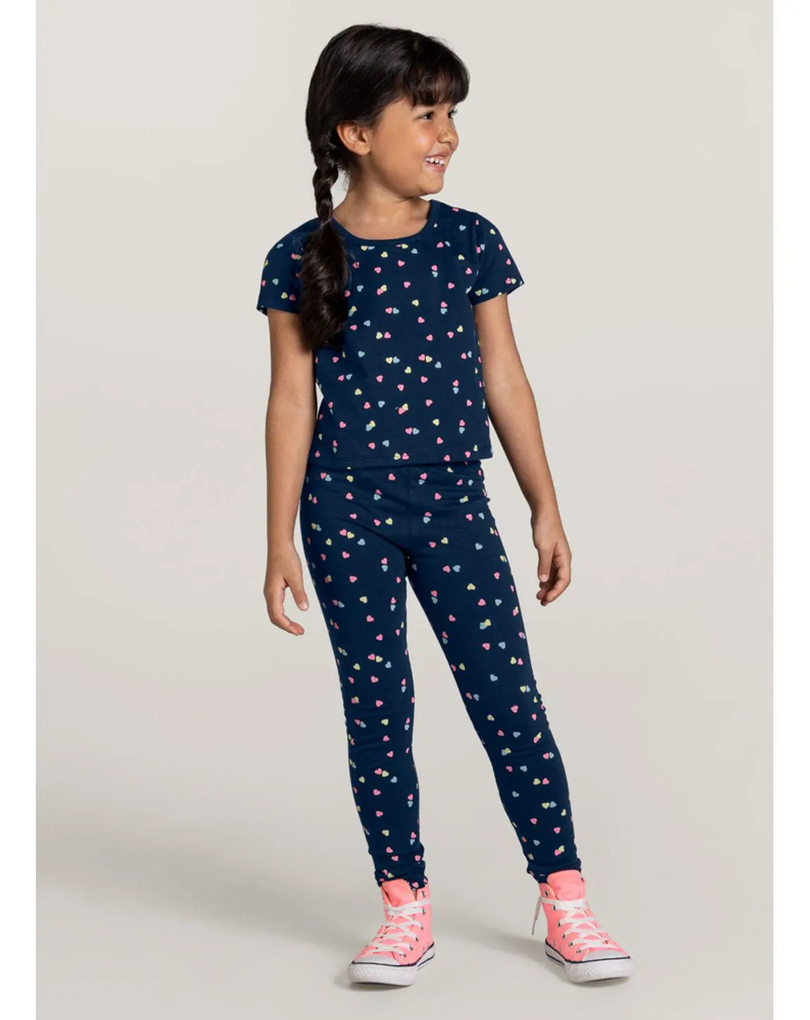 Calça Legging básica infantil menina estampada Brandili