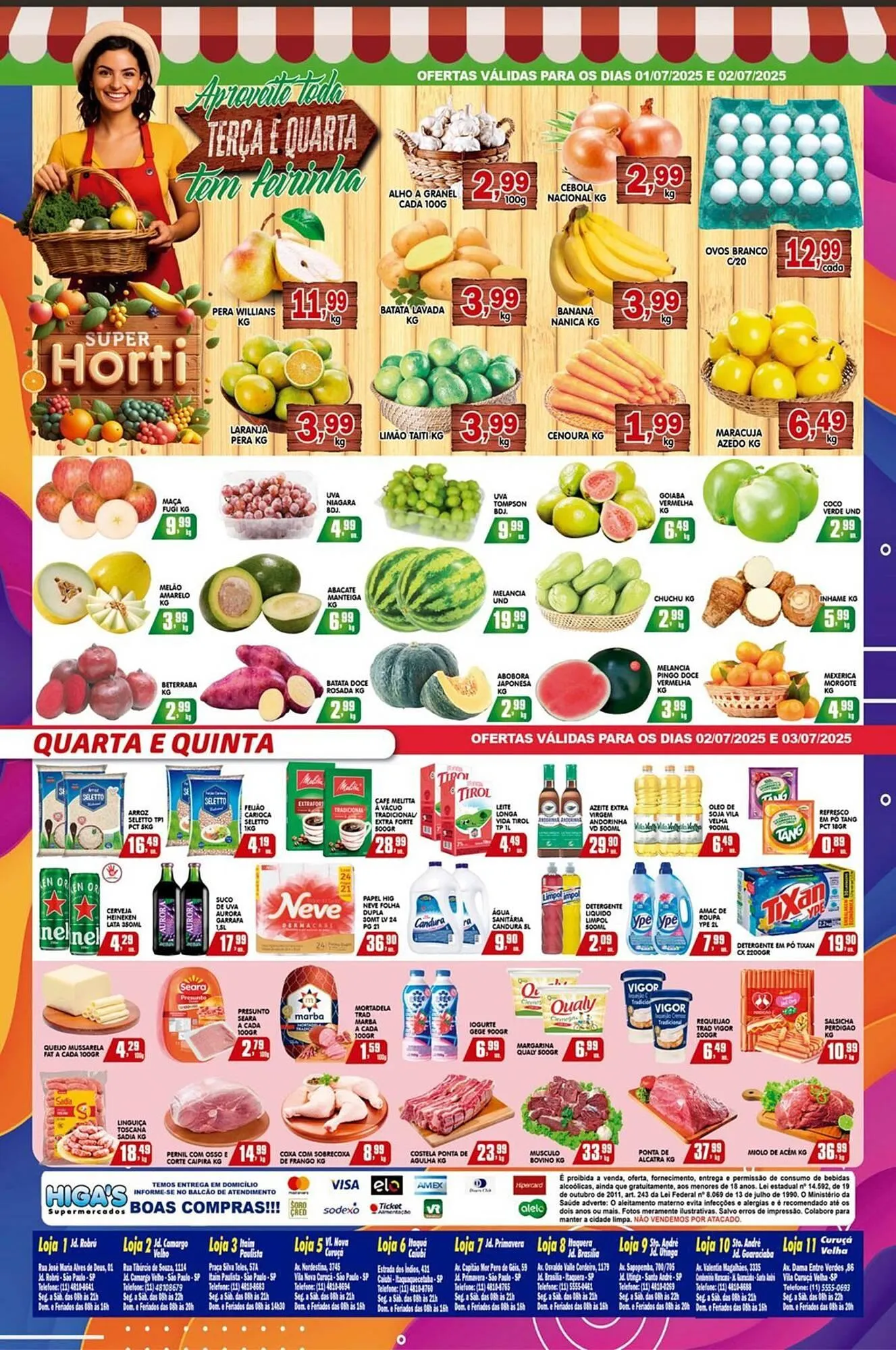 Encarte de Catálogo Higa's Supermercado 1 de julho até 8 de julho 2025 - Pagina 3