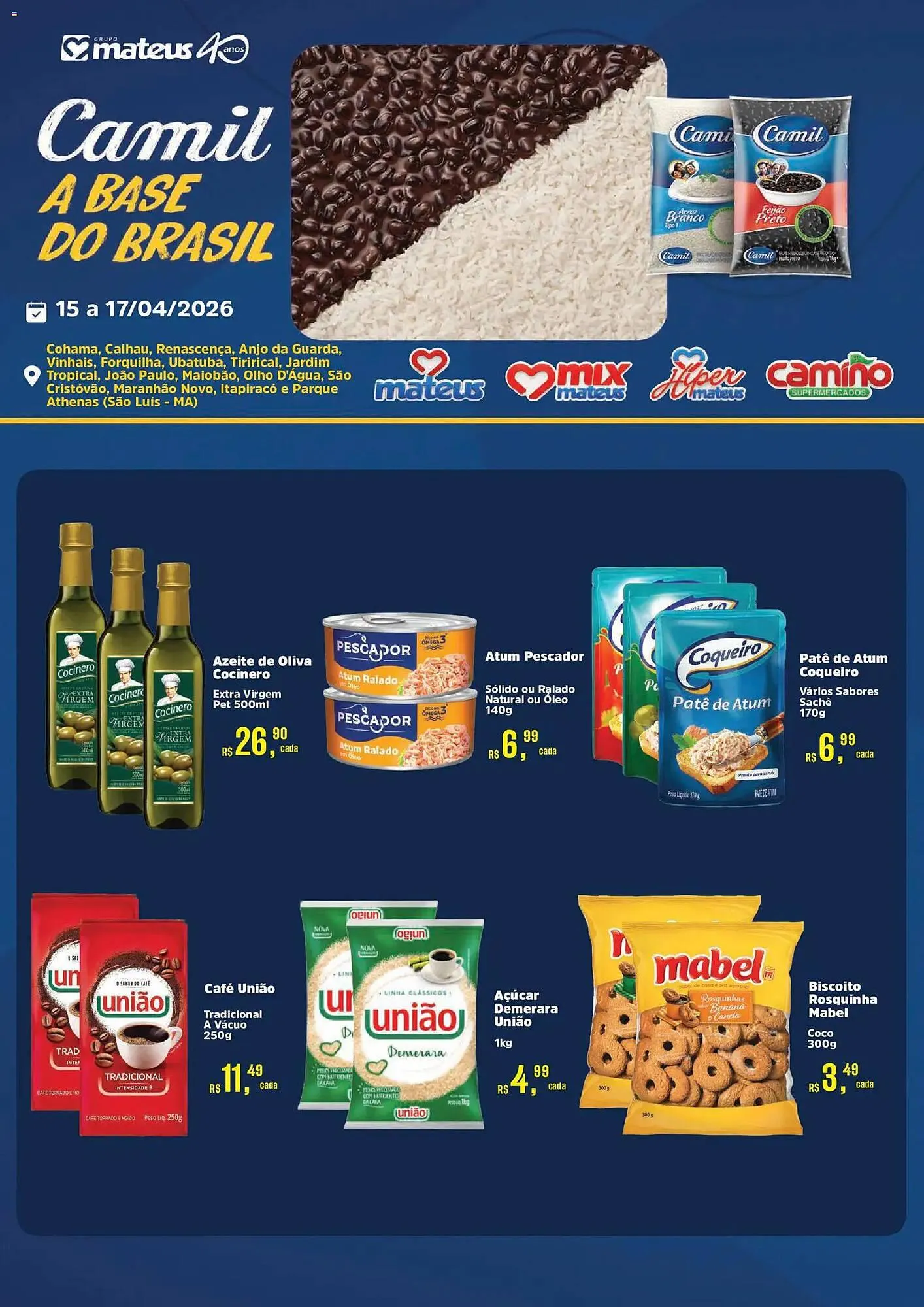 Encarte de Catálogo Supermercados Mateus 15 de abril até 17 de abril 2026 - Pagina 1