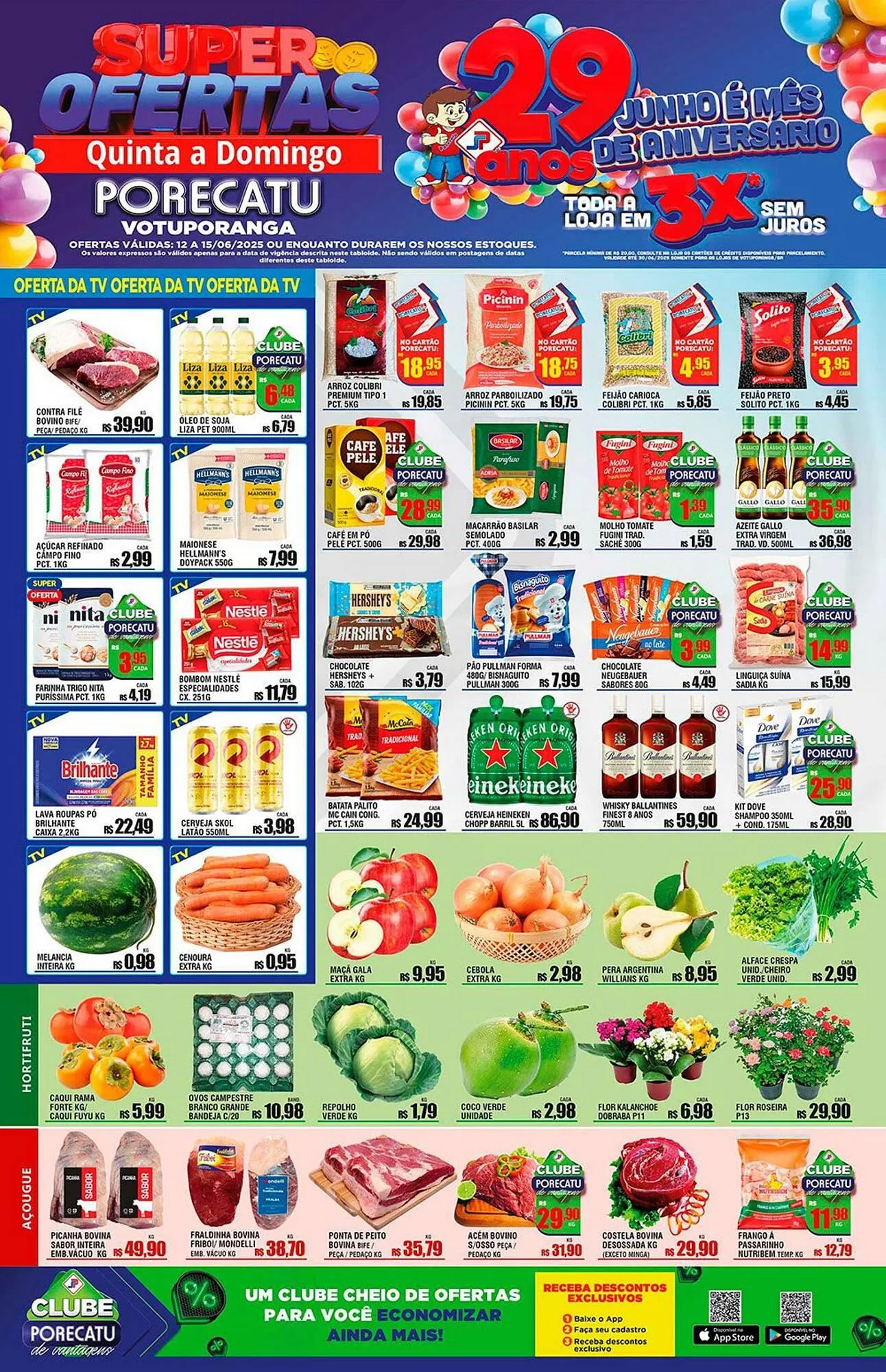 Encarte de Catálogo Supermercado Porecatu 12 de junho até 15 de junho 2025 - Pagina 1