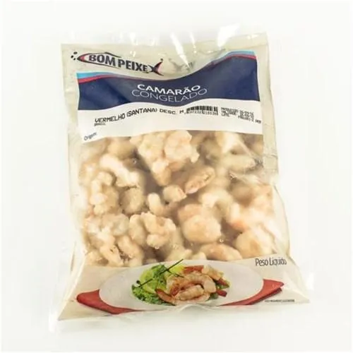 Camarão Cozido Inteiro Bom Peixe 120/150 Congelado Embalagem 500G