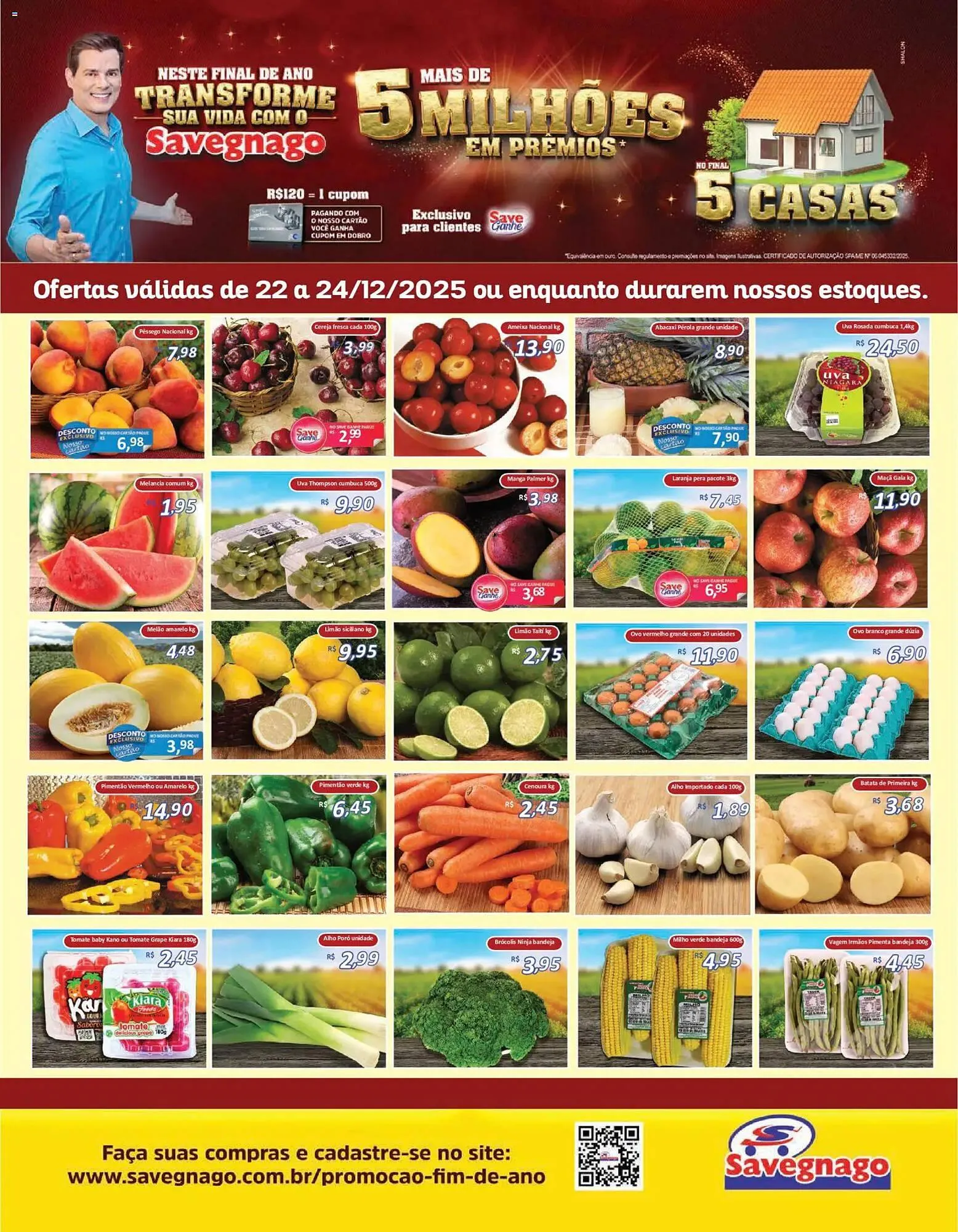 Encarte de Catálogo Supermercados Savegnago 22 de dezembro até 24 de dezembro 2025 - Pagina 1