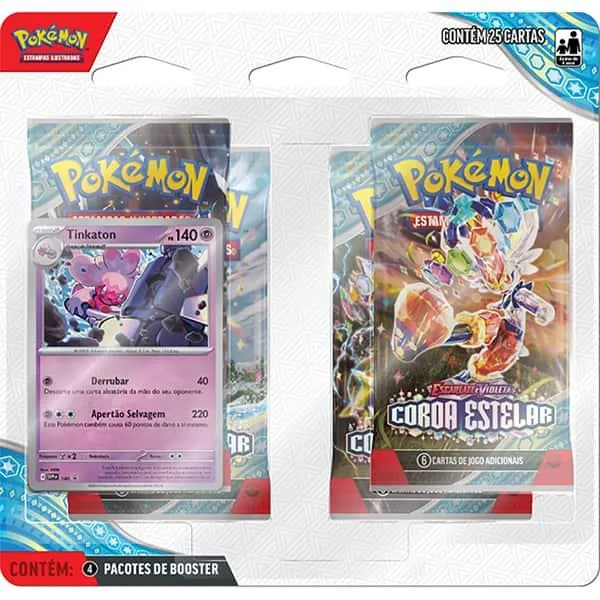 Jogo de cartas, Quad Pack Pokémon TCG, Coroa Estelar, 34670, Copag - BT 4 PT