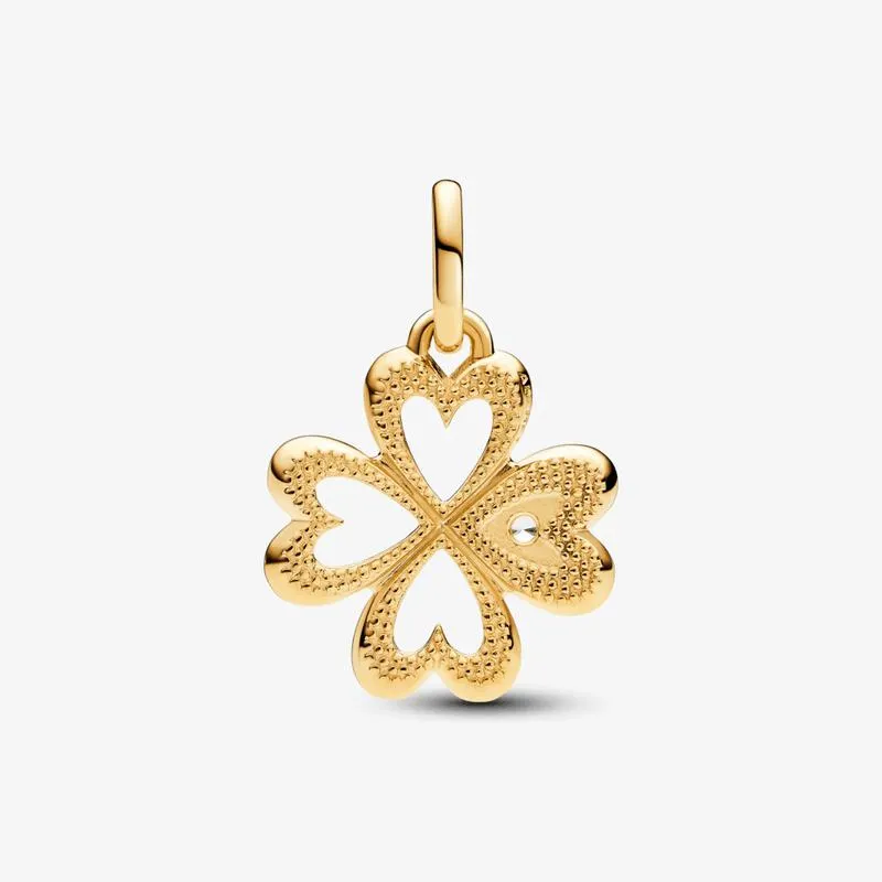 Charm Medalhao Trevo De Quatro Folhas Coracao Pandora Me