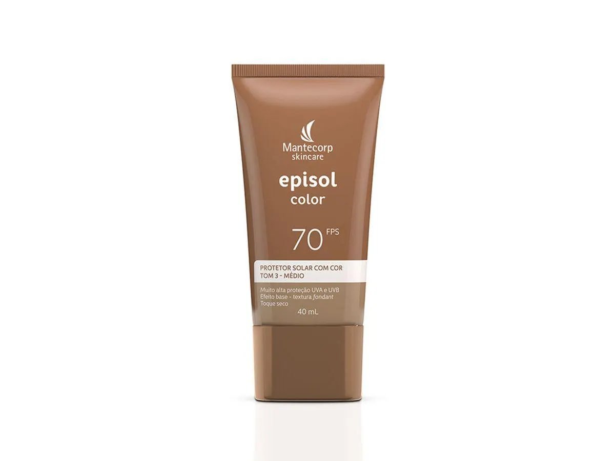 Protetor Solar Facial Episol Color Tom 3 Médio FPS70 40ml