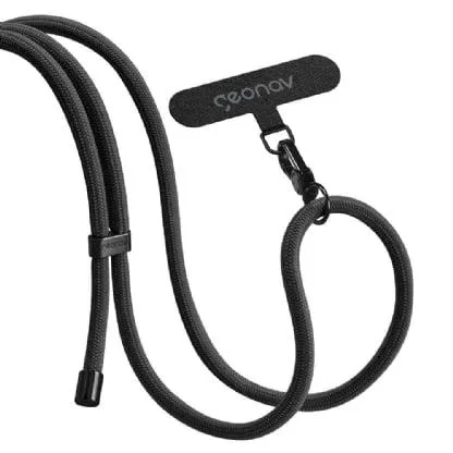 Cordão Universal Ajustável 1,6m CDUL01, para Smartphone, Preto, GEONAV