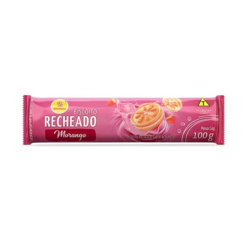 Biscoito Recheado GBarbosa Morango 100g