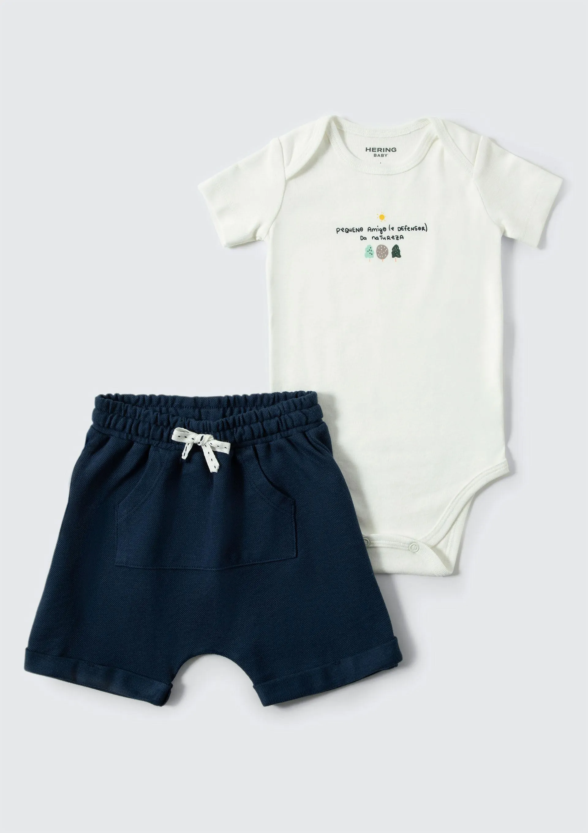 Conjunto Bebê Menino Body Com Shorts - Azul