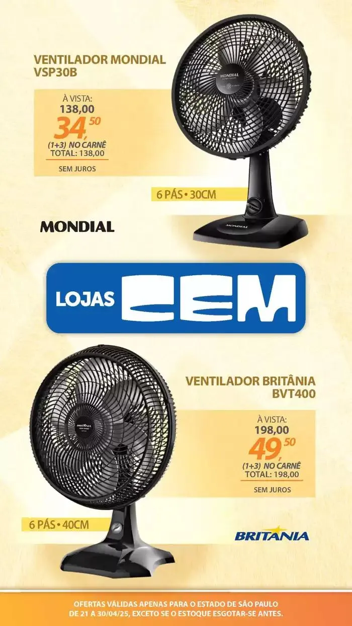 Encarte de Encarte Lojas Cem 18 de abril até 30 de abril 2025 - Pagina 121