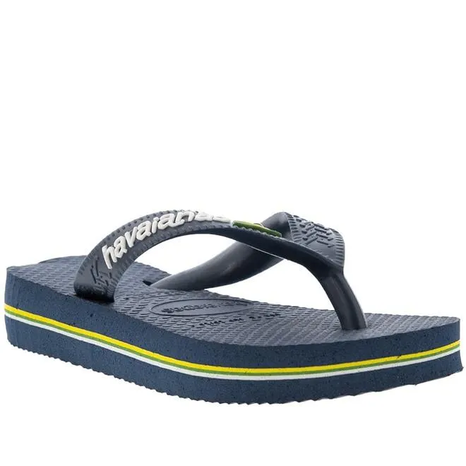 Chinelo Infantil Havaianas Brasil Logo Marinho