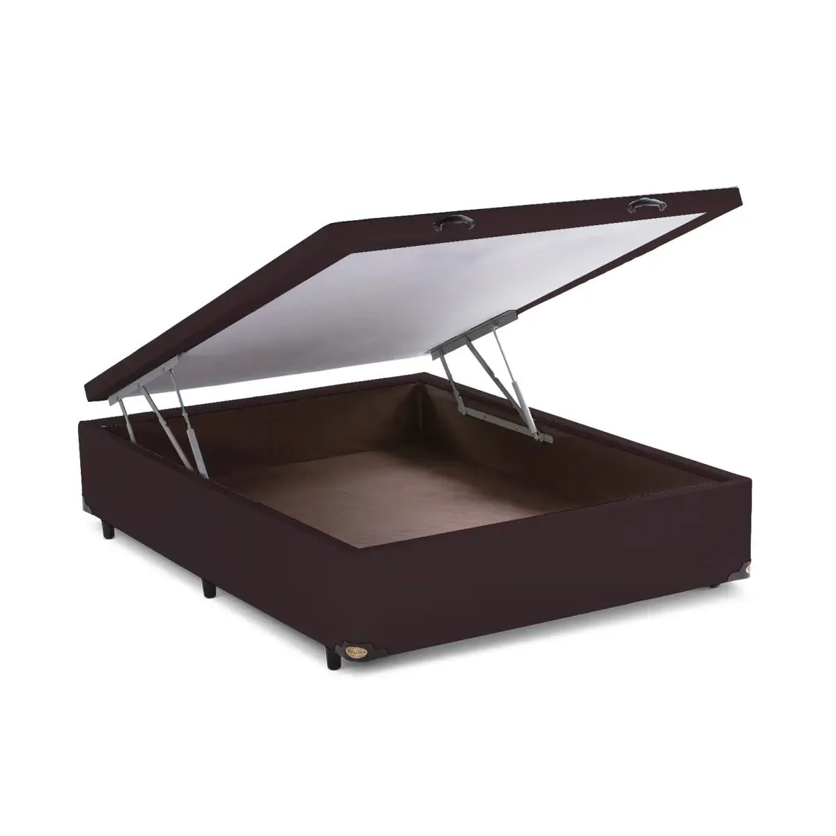BASE CAMA BOX COM BAÚ KORANO MARROM - Abertura Frontal