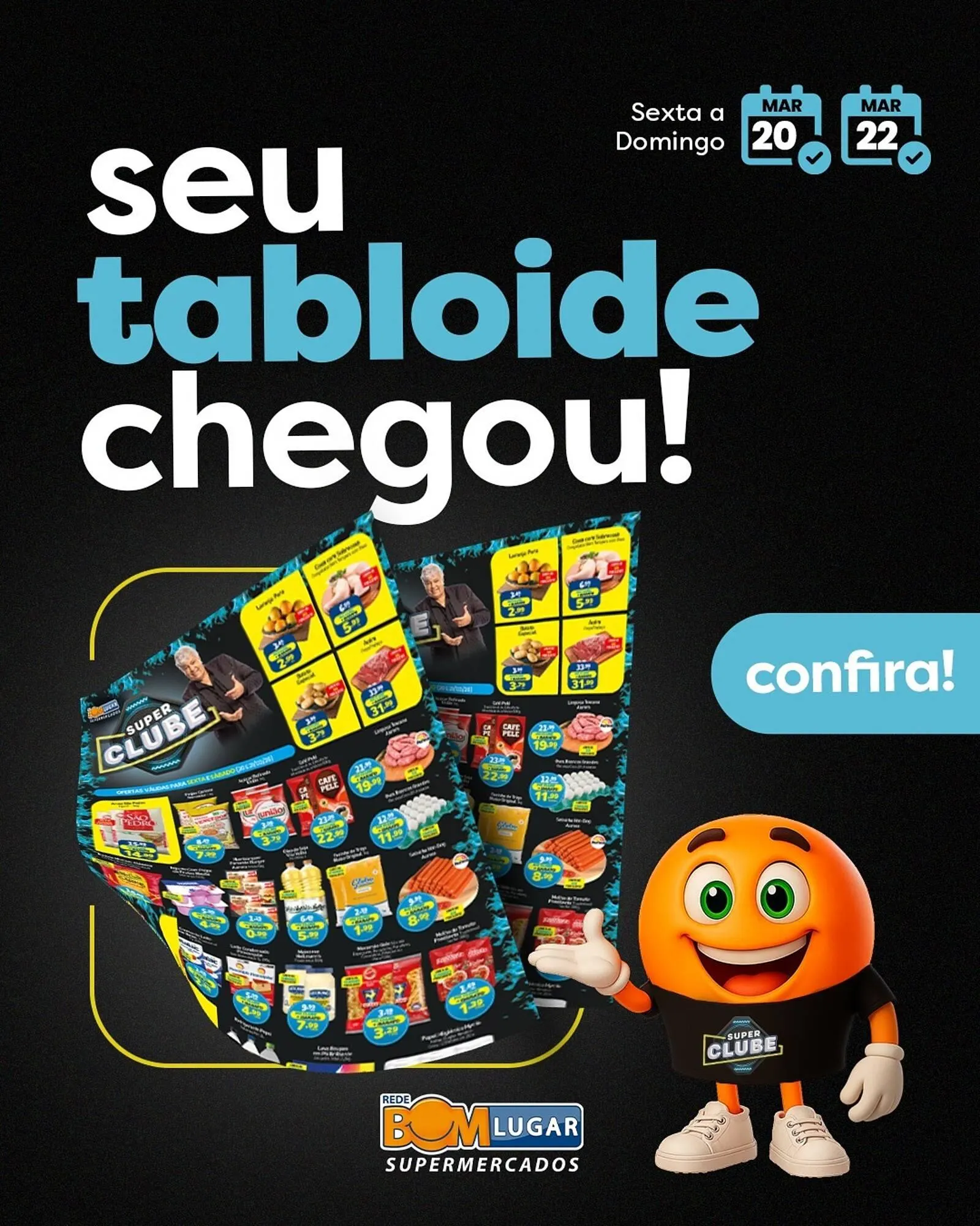 Encarte de Folheto Rede Bom Lugar 20 de março até 22 de março 2026 - Pagina 1