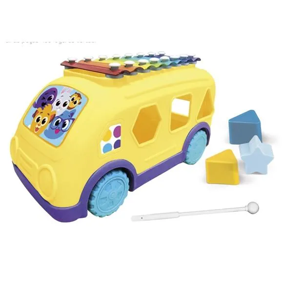 brinquedo piano xilofone e encaixe educativo onibus bolofofos