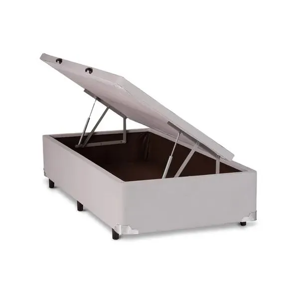 Base Cama Box Com Baú Abertura Lateral King Star Veludo Alumínio