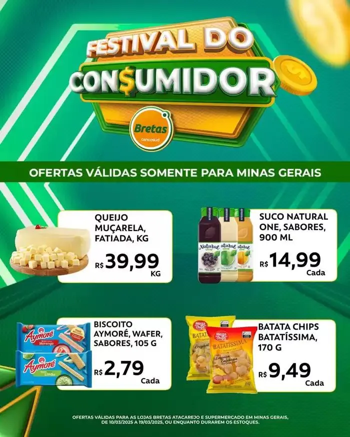 Encarte de Encarte Bretas Supermercados 10 de março até 19 de março 2025 - Pagina 1