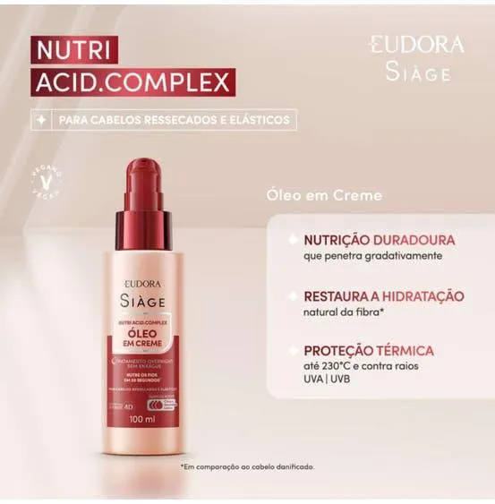 Óleo em Creme Capilar Siàge Nutri Acid.Complex 100ml