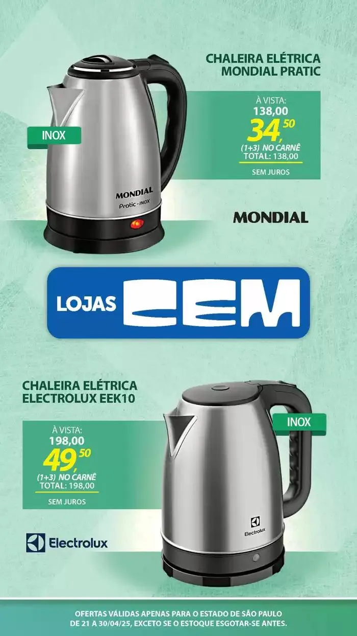 Encarte de Encarte Lojas Cem 18 de abril até 30 de abril 2025 - Pagina 68