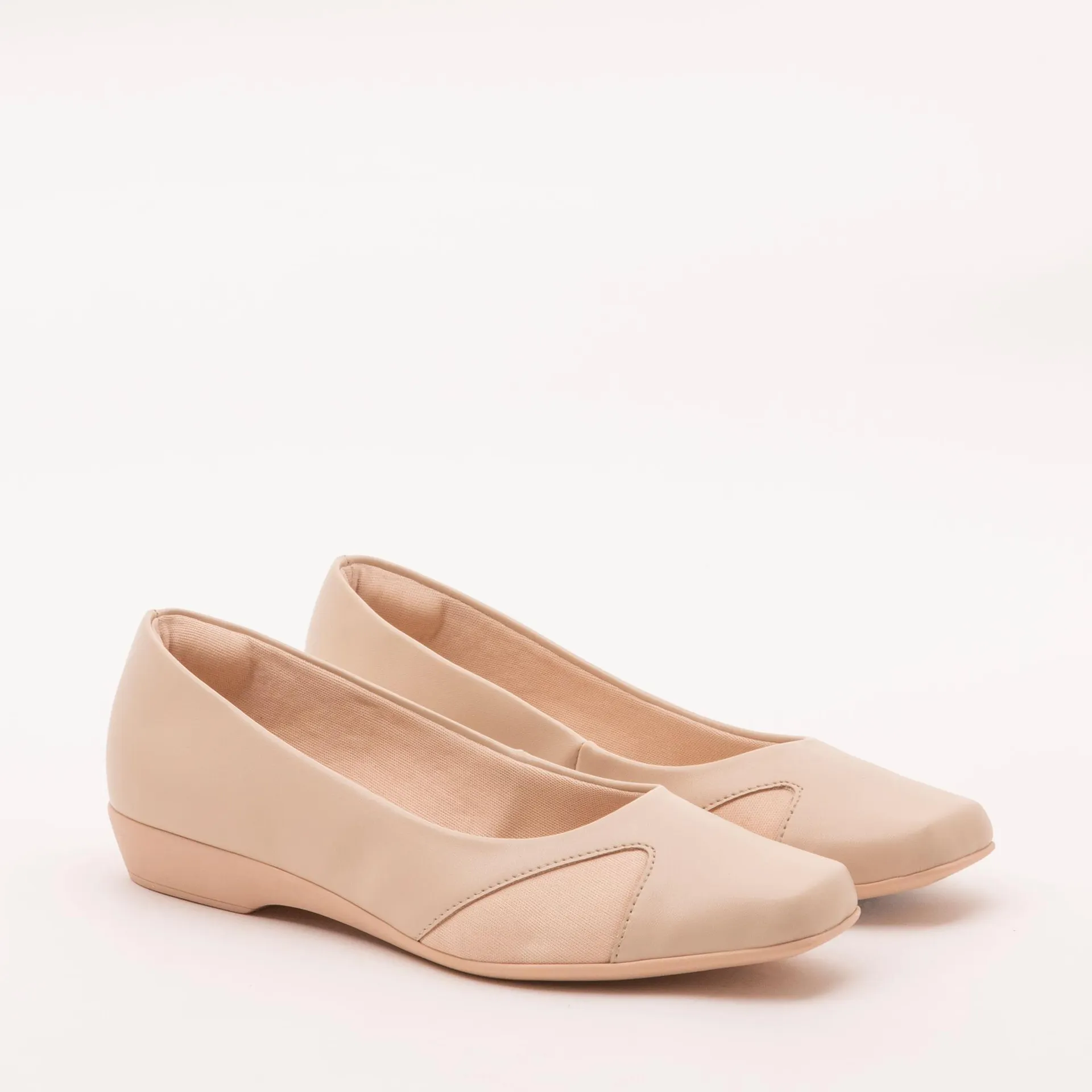 Sapatilha bico quadrado comfort - MILK