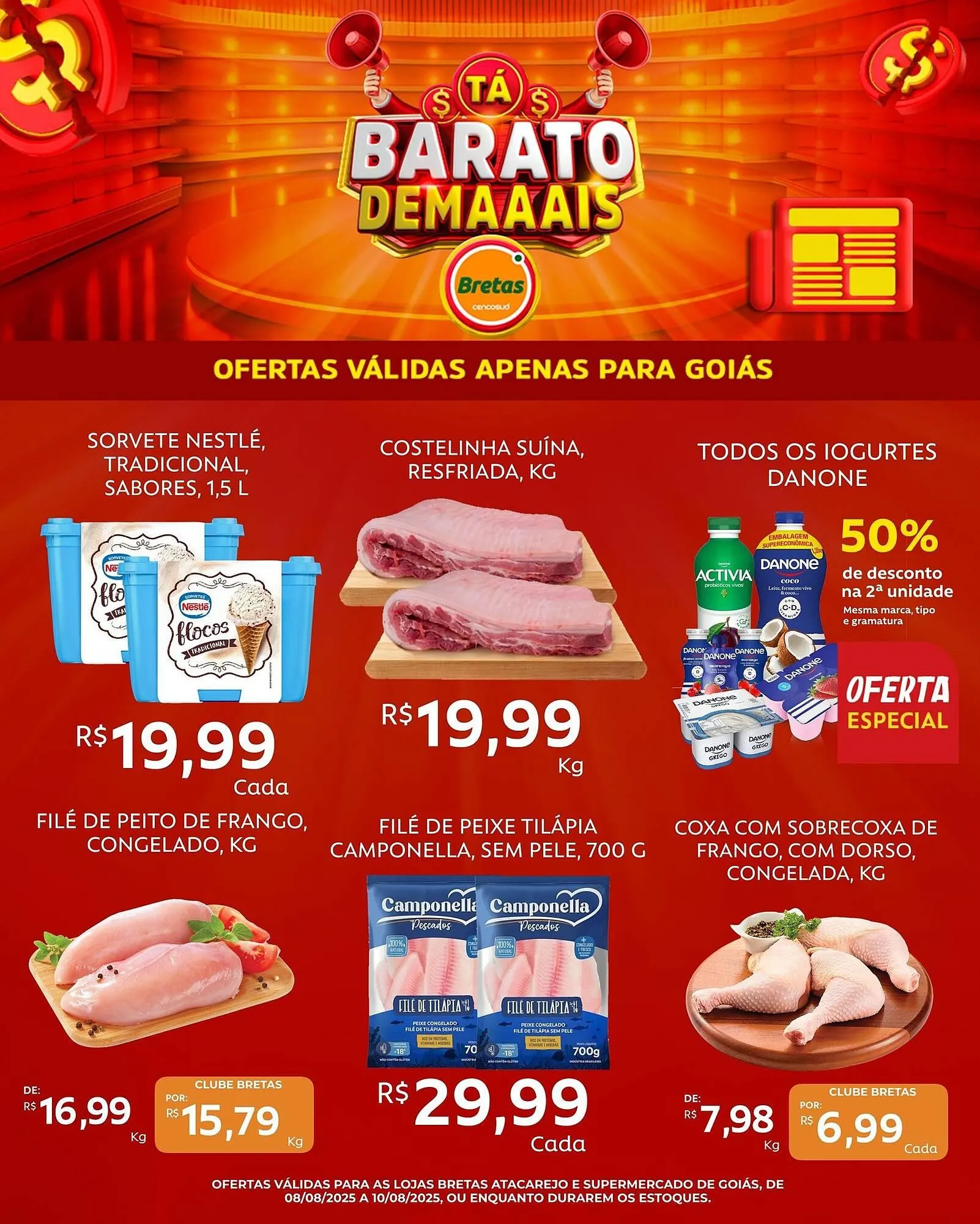 Encarte de Catálogo Supermercados Bretas 8 de agosto até 10 de agosto 2025 - Pagina 1