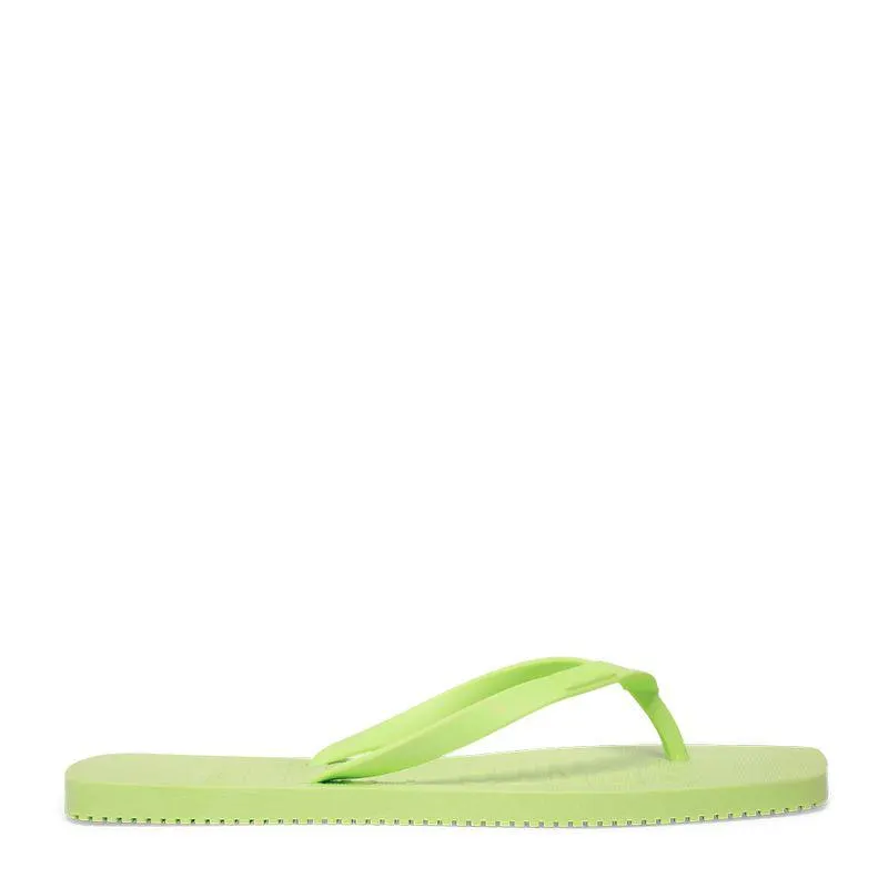 Flip Flop Verde Borracha Slim Bico Quadrado
