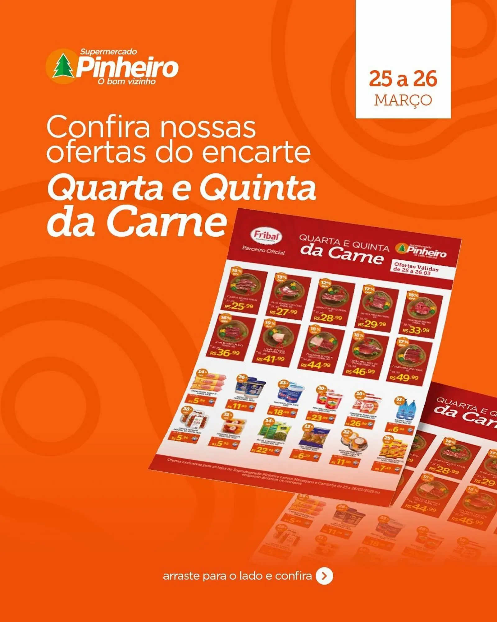 Encarte de Encarte Pinheiro Supermercado 25 de março até 26 de março 2026 - Pagina 1