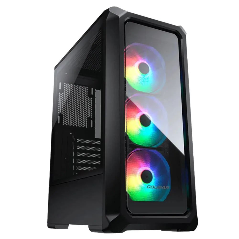 Gabinete Gamer Cougar Archon 2 RGB Black, Médio Torre, Vidro Temperado, 385CC50.0003